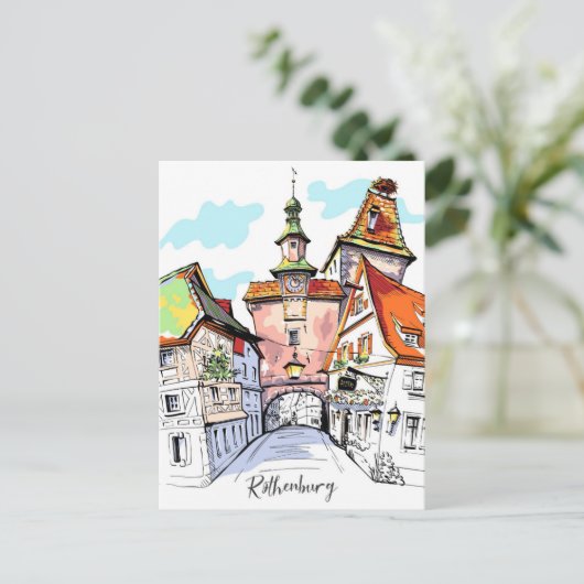 Rothenburg ob der tauber Duitsland Reizen Briefkaart (Staand voorkant)