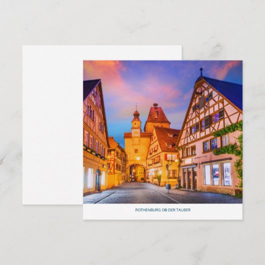 Rothenburg ob der Tauber Flat Holiday Card Feestdagenkaart (Voorkant / Achterkant)