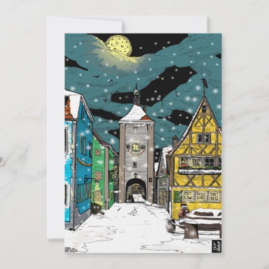 Rothenburg ob der Tauber Germany met Kerstmis Kaart (Voorkant)