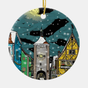 Rothenburg ob der Tauber Germany met Kerstmis Keramisch Ornament
