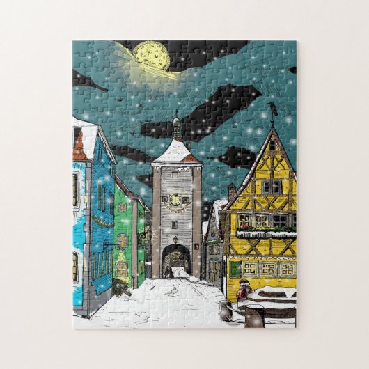 Rothenburg ob der Tauber Germany met Kerstmis Legpuzzel (Verticaal)