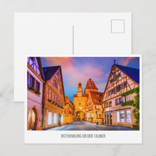 Rothenburg ob der Tauber reis Vakantie Ansichtkaar Feestdagenkaart (Voorkant / Achterkant)