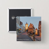 Rothenburg ob der Tauber Vierkante Button 5,1 Cm (Voorkant /achterkant)