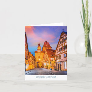 Rothenburg ob der Tauber vouded Holiday Card Feestdagen Kaart