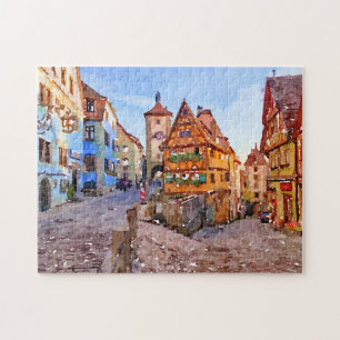Rothenburg ob der Tauber Waterverf Puzzle Legpuzzel