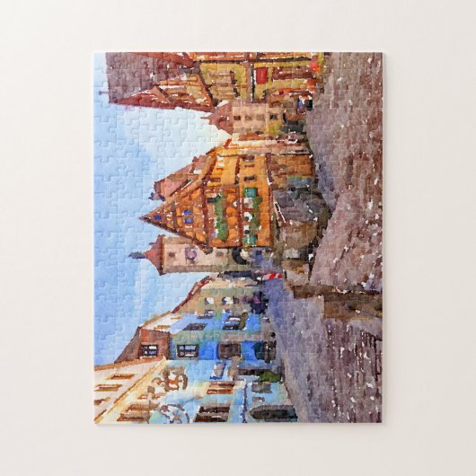 Rothenburg ob der Tauber Waterverf Puzzle Legpuzzel (Verticaal)