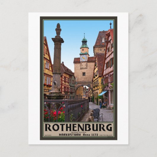 Rothenburg od Tauber - Markusturm Briefkaart (Voorkant)