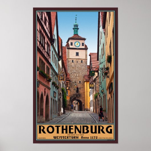 Rothenburg od Tauber - Weisserturm Poster (Voorkant)