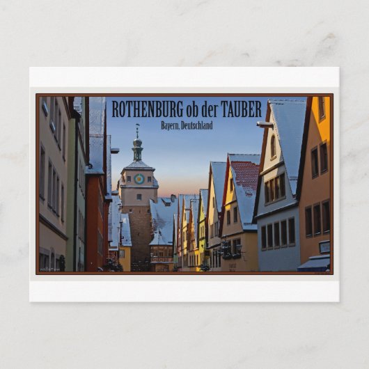 Rothenburg od Tauber - Weisserturm Winter Briefkaart (Voorkant)