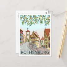 Rothenburg Town Uitzicht Reisillustratie