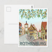Rothenburg Town Uitzicht Reisillustratie Briefkaart (Voorkant / Achterkant)