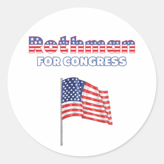 Rothman voor Congres Patriottische Amerikaanse vla Ronde Sticker (Voorkant)