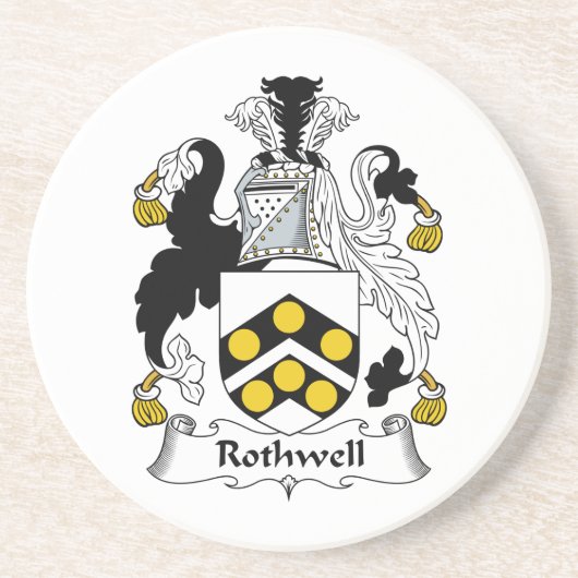 Rothwell Family Crest Zandsteen Onderzetter (Voorkant)