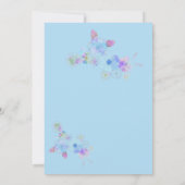 Rotische Blauwe Floral Waterverf Housewarming Part Kaart (Achterkant)