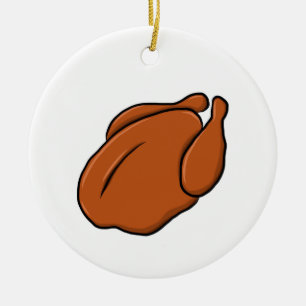 Rotisserie Chicken Full Cooked Chicken Yum Turkey Keramisch Ornament
