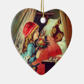 Rotkäppchen - Little Red Riding Hood - Grimm Keramisch Ornament (Rechts)