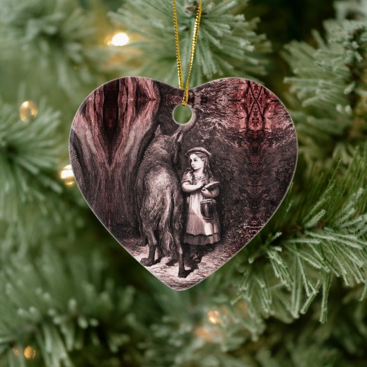 Rotkäppchen – Little Red Riding Hood – Grimm Keramisch Ornament (Boom)