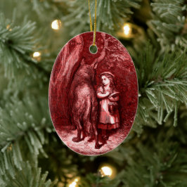 Rotkäppchen - Little Red Riding Hood - Grimm Keramisch Ornament