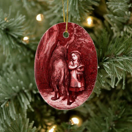 Rotkäppchen - Little Red Riding Hood - Grimm Keramisch Ornament (Boom)