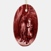 Rotkäppchen - Little Red Riding Hood - Grimm Keramisch Ornament (Rechts)