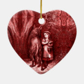 Rotkäppchen Little Red Riding Hood - Grimm Märchen Keramisch Ornament (Achterkant)