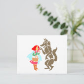 Rotkäppchen Wolf, kleine rode roerklep Briefkaart (Staand voorkant)