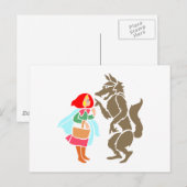 Rotkäppchen Wolf, kleine rode roerklep Briefkaart (Voorkant / Achterkant)