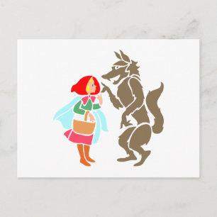 Rotkäppchen Wolf, kleine rode roerklep Briefkaart