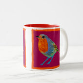 Rotkehlchen Tasse Tweekleurige Koffiemok (Voorkant rechts)