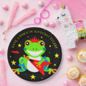 Rotkin' Birthday Tree Kikker met Red Guitar Papieren Bordje (Feest)