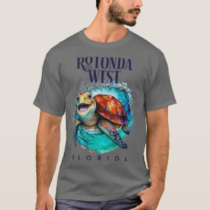 Rotonda West Florida Aquarel Gelukkige Zeeschildpa T-shirt