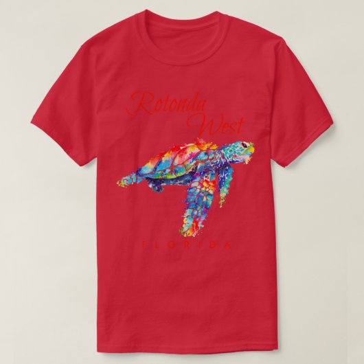 Rotonda West Florida Waterverf Zee Schildpad T-shirt (Design voorkant)