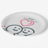 rotonde-Valentijnsdag Papieren Bordje (Gekanteld)