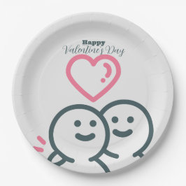 rotonde-Valentijnsdag Papieren Bordje
