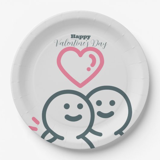 rotonde-Valentijnsdag Papieren Bordje (Voorkant)