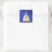 Rotonde van het Capitool 's nachts, Washington Vierkante Sticker (Tas)