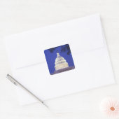 Rotonde van het Capitool 's nachts, Washington Vierkante Sticker (Envelop)