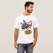 Rotor Ninja: Dynamic Comic Style Helicopter Pilot T-shirt (Voorkant volledig)