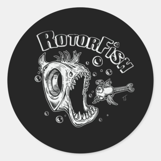 Rotorfish Rotary Ronde Sticker (Voorkant)