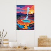 Rotorua Geothermisch landschap Poster (Keuken)