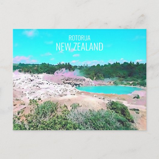 Rotorua-hete veren Nieuw-Zeelandse reis Briefkaart (Voorkant)
