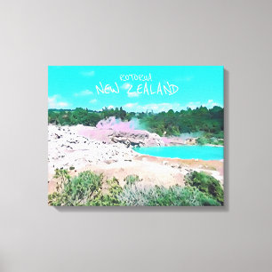 Rotorua hot springen Nieuw-Zeelandse reisdruk Canvas Afdruk