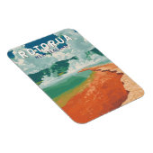 Rotorua Nieuw-Zeeland Illustratie Reizen Art Retro Magneet (Rechterzijde)