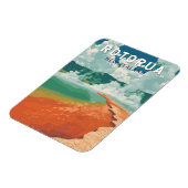 Rotorua Nieuw-Zeeland Illustratie Reizen Art Retro Magneet (Linkerzijde)