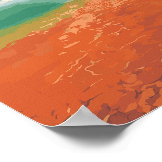 Rotorua Nieuw-Zeeland Illustratie Reizen Art Retro Poster (Hoek)