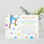 Rots die de Birthday Party nodigt uit. Kaart (Staand voorkant)