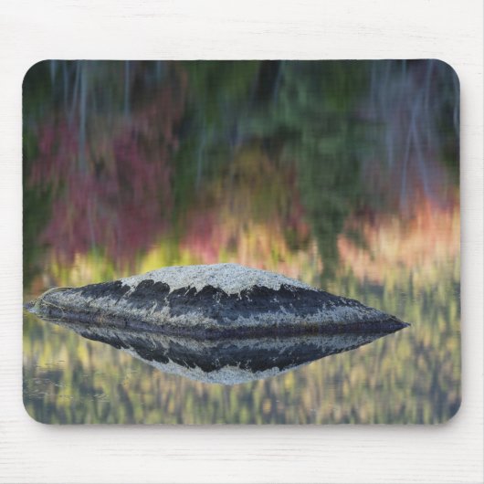 Rots- en boomreflectie, Lily Pond, Wit Muismat (Voorkant)