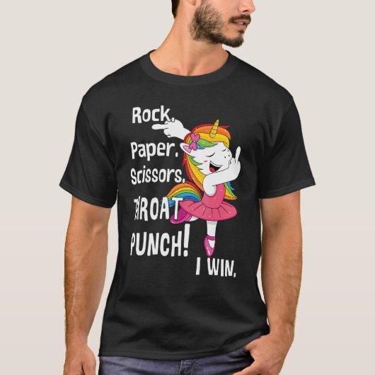 Rots- en papierschaar-punch ik win eenhoorn t-shirt (Voorkant)