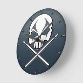 Rots- en rolklok Zware metalen trommelwandklok Ronde Klok (Hoek)