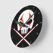 Rots- en rolklok Zware metalen trommelwandklok Ronde Klok (Hoek)